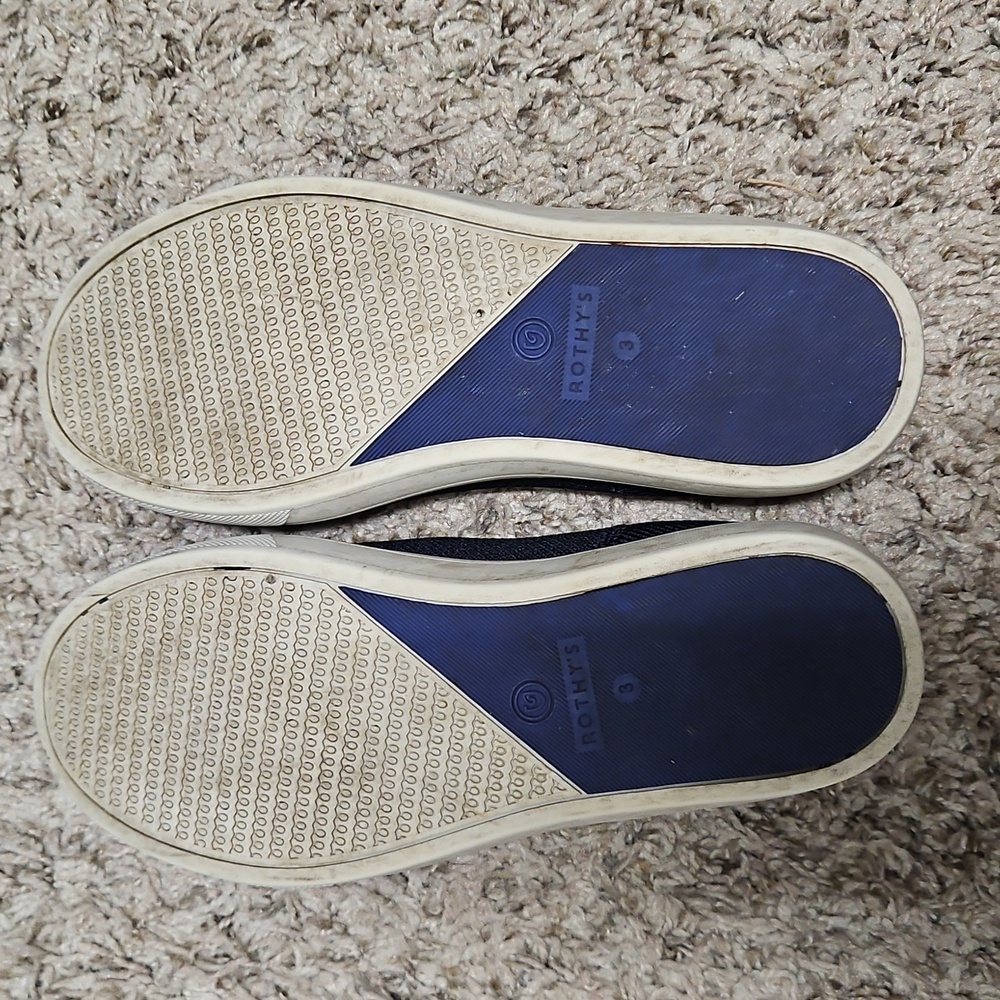 Rothy’s Kids Navy Slip On Sneakers Knitted Size 3 - Picture 5 of 7